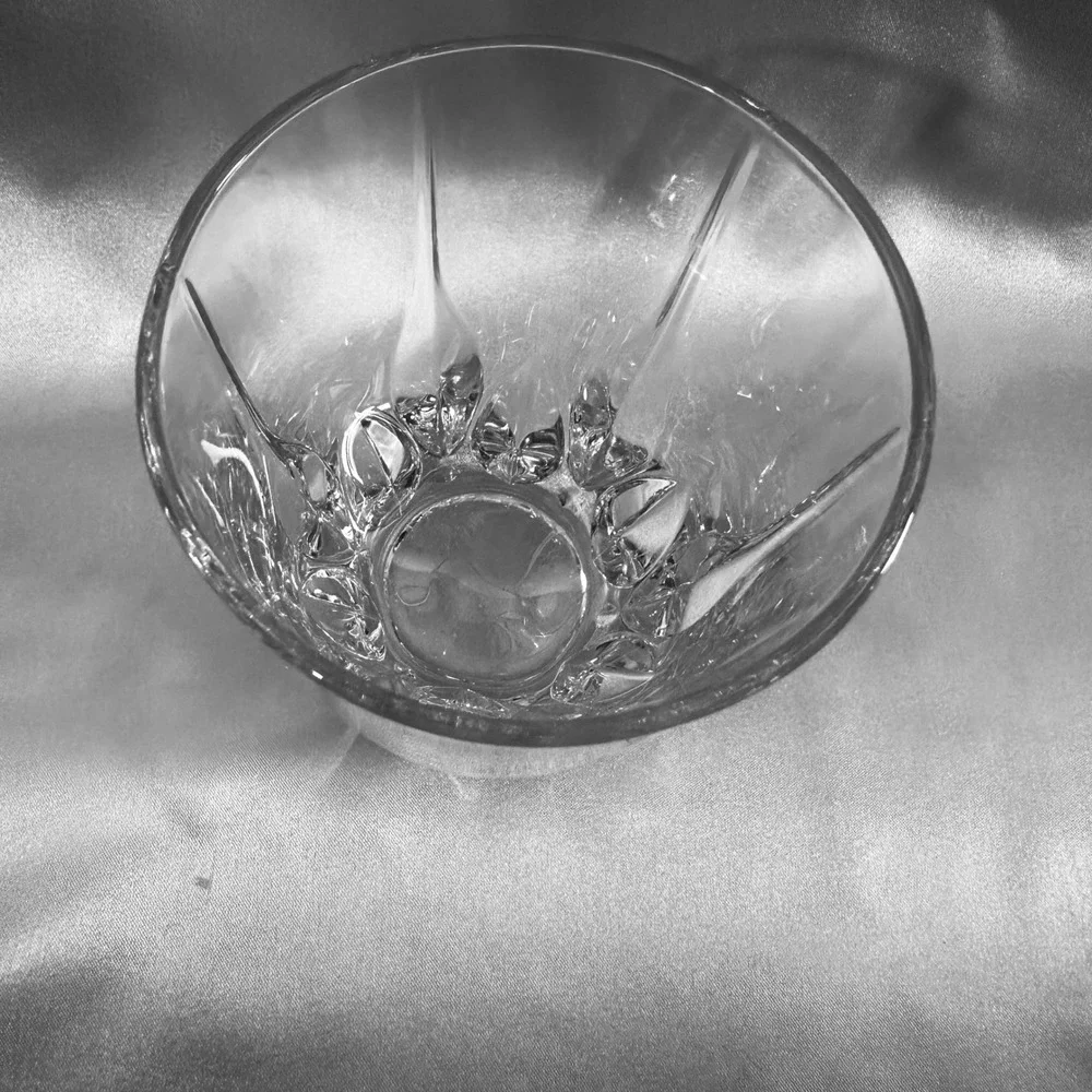 6 Crystal Whiskey Rocks Glasses Heavy Base Wedge‎ Cut Lowball Barware Clear